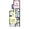 サンメゾンＭ・Ａ 1LDKの間取り