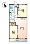 エポックタウン 2LDKの間取り