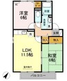 セジュール中村A棟 2LDKの間取り