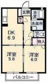 リヴィエール 2DKの間取り
