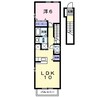 エスポワールＢ 1LDKの間取り