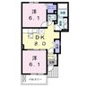 グランディオーソ 2DKの間取り