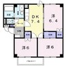 プレーヌ吉田 3DKの間取り