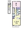 アメニティ中島Ｂ 1LDKの間取り