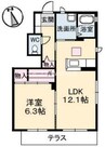 セブノール　Ｂ棟 1LDKの間取り