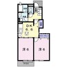 フェリシダ矢蔵　Ⅰ 2DKの間取り