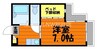 フィオーレ上東Ⅰ 1Kの間取り