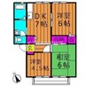 ウィンディア水江　B棟 3DKの間取り