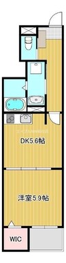 Nectar　B棟 1DKの間取り