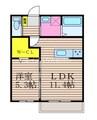 メゾンSORA 1LDKの間取り
