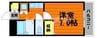 メゾンクレール 1Kの間取り