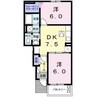 プラシードＢ 2DKの間取り