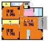 アメニティ水江 2LDKの間取り