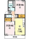 アーバンシャトル　B棟 2DKの間取り