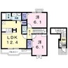 フランドゥーボナール 2LDKの間取り