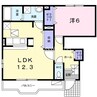 フランドゥーボナール 1LDKの間取り