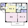 ソレーユ久安 2Kの間取り