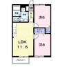 ニューコーポ高屋 2LDKの間取り