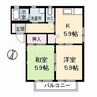 レーヴィンス　Ｂ 2Kの間取り