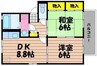 ロイヤルパレス新倉　B棟 2DKの間取り