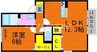 ラムール 1LDKの間取り