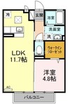 クレイドル浜町 1LDKの間取り
