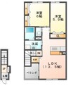 エスペランサ中島 2LDKの間取り