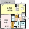 ファミール岡本Ⅲ－Ｄ 1LDKの間取り