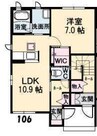 プロヌーブKEN　C棟 1LDKの間取り