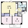 プレーヌ吉田 2LDKの間取り