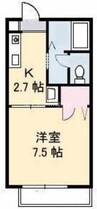 ノースヴェレッジＡ棟 1Kの間取り