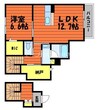 ハレコア 1LDKの間取り