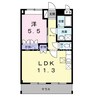 エクレセンス 1LDKの間取り