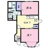 ウィスタリア 2DKの間取り