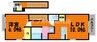 グランパレK　A棟 1LDKの間取り