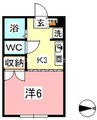 パルティールB 1Kの間取り