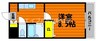 シャトーブリアン 1Kの間取り