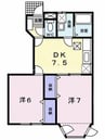 ニューコーポ小松Ａ 2DKの間取り