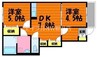 Bonheur H 2DKの間取り