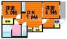 Bonheur H 2DKの間取り
