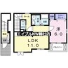 ソルパティオ　Ⅱ 1LDKの間取り