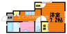 CASA west 1Kの間取り