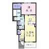 プランソレイユ 1LDKの間取り