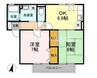 サンライズ下庄 2DKの間取り