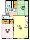 プレジール中島　A棟 2LDKの間取り