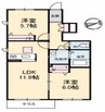 セレーナ　B棟 2LDKの間取り