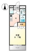 グランディア 1Kの間取り