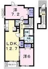 ＳＵＮ’Ｓ　ＧＡＲＤＥＮ中央Ⅲ 2LDKの間取り
