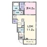 アゴーラ　Ａ棟 1LDKの間取り