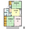 セジュール城之内　B棟 3DKの間取り